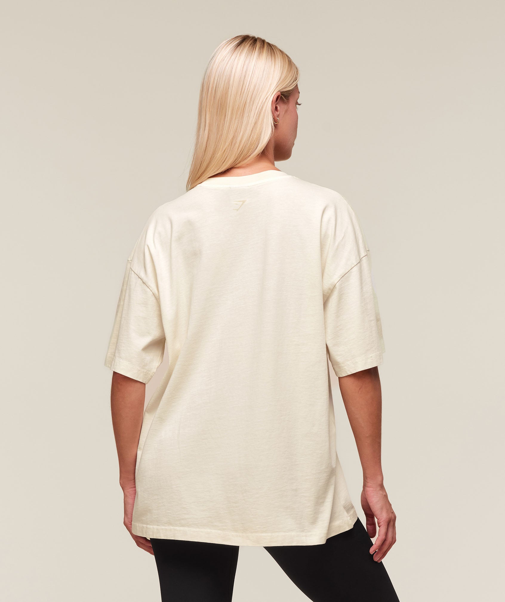 66 Washed Graphic Oversized T-Shirt - Oat White