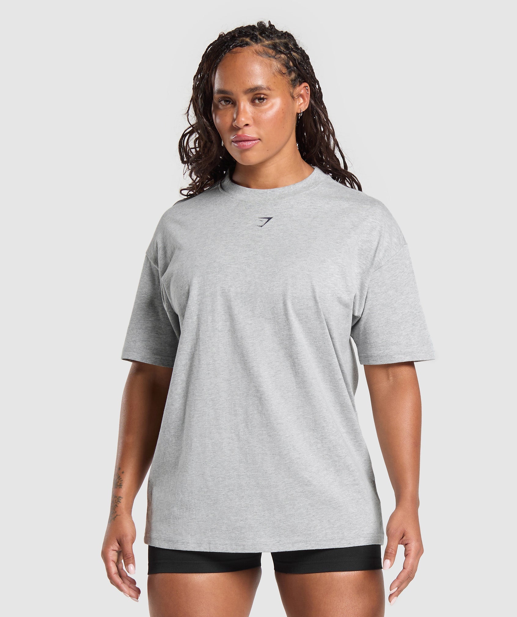 Strength Department Graphic T-Shirt - Light Grey Marl