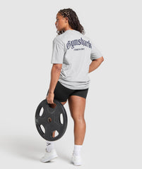 Strength Department Graphic T-Shirt - Light Grey Marl