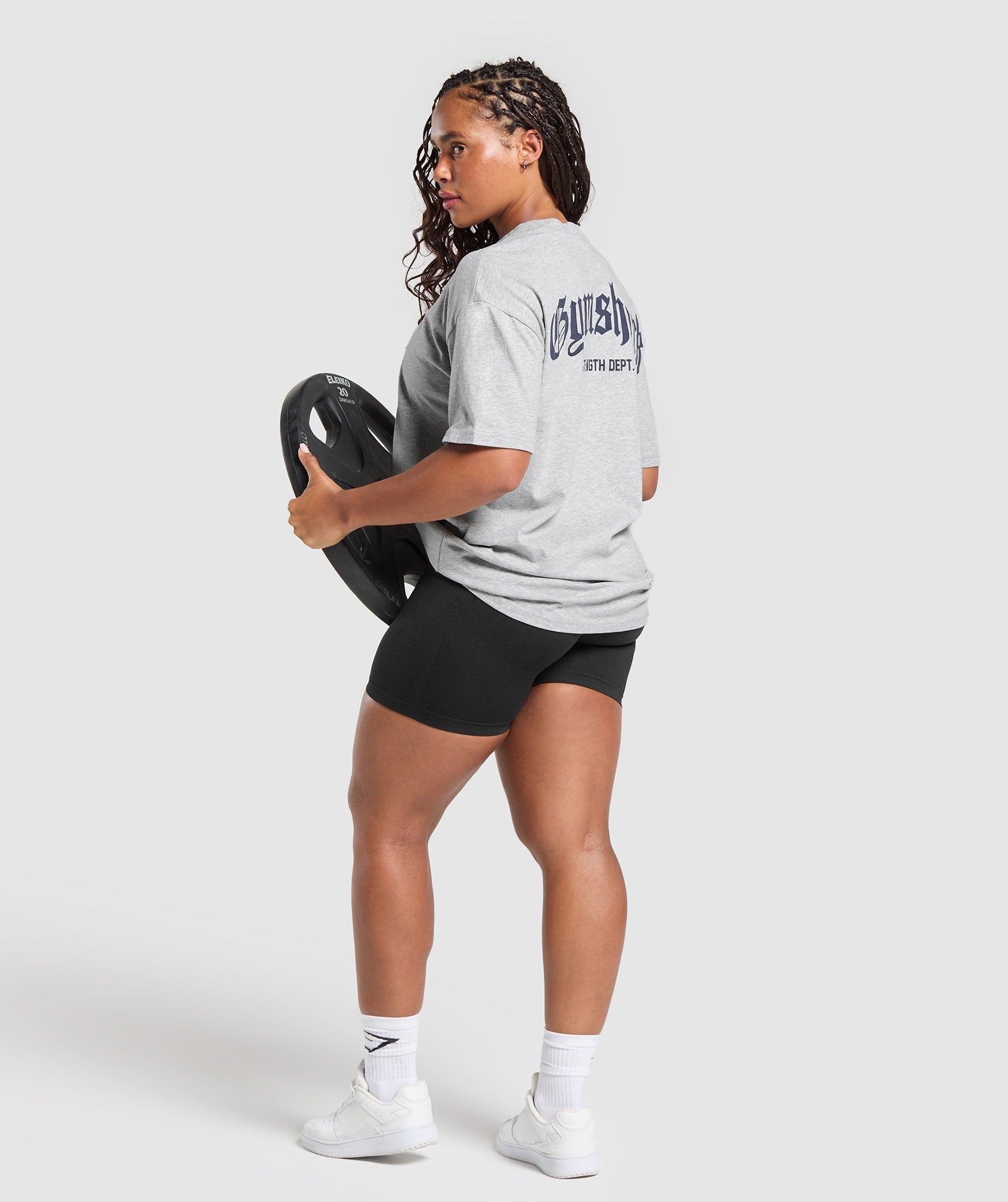 Strength Department Graphic T-Shirt - Light Grey Marl