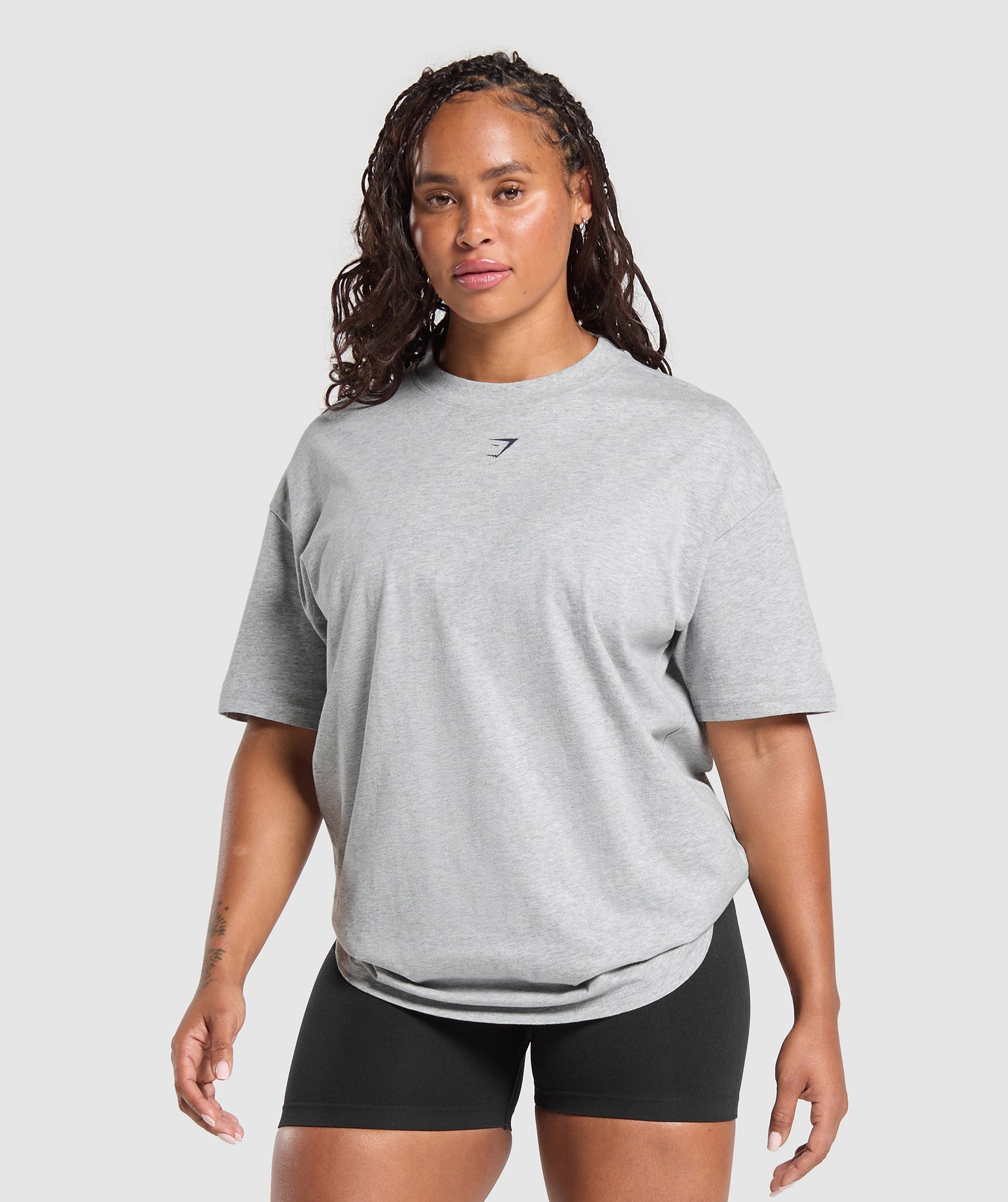 Strength Department Graphic T-Shirt - Light Grey Marl