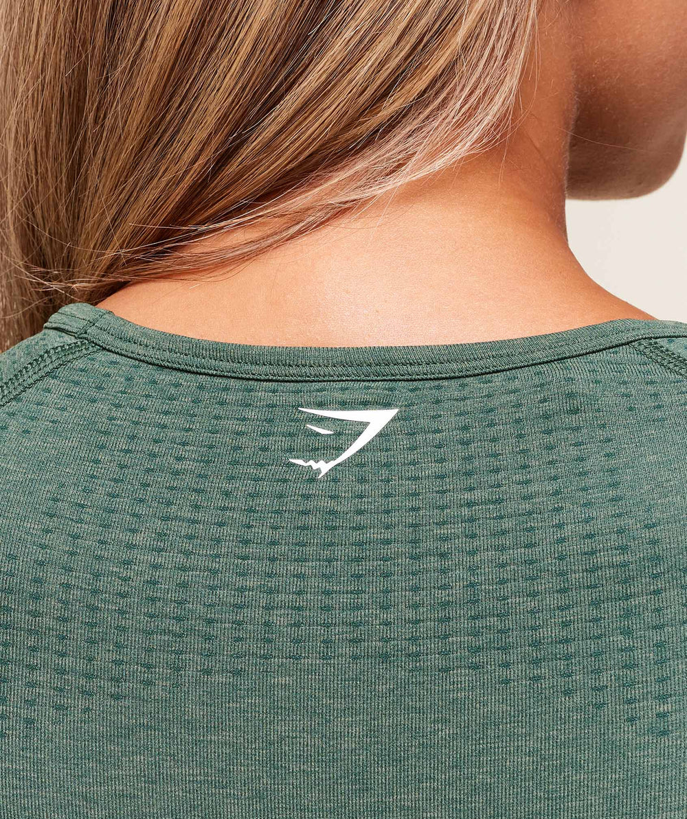 Vital Long Sleeve Top - Dark Green Marl