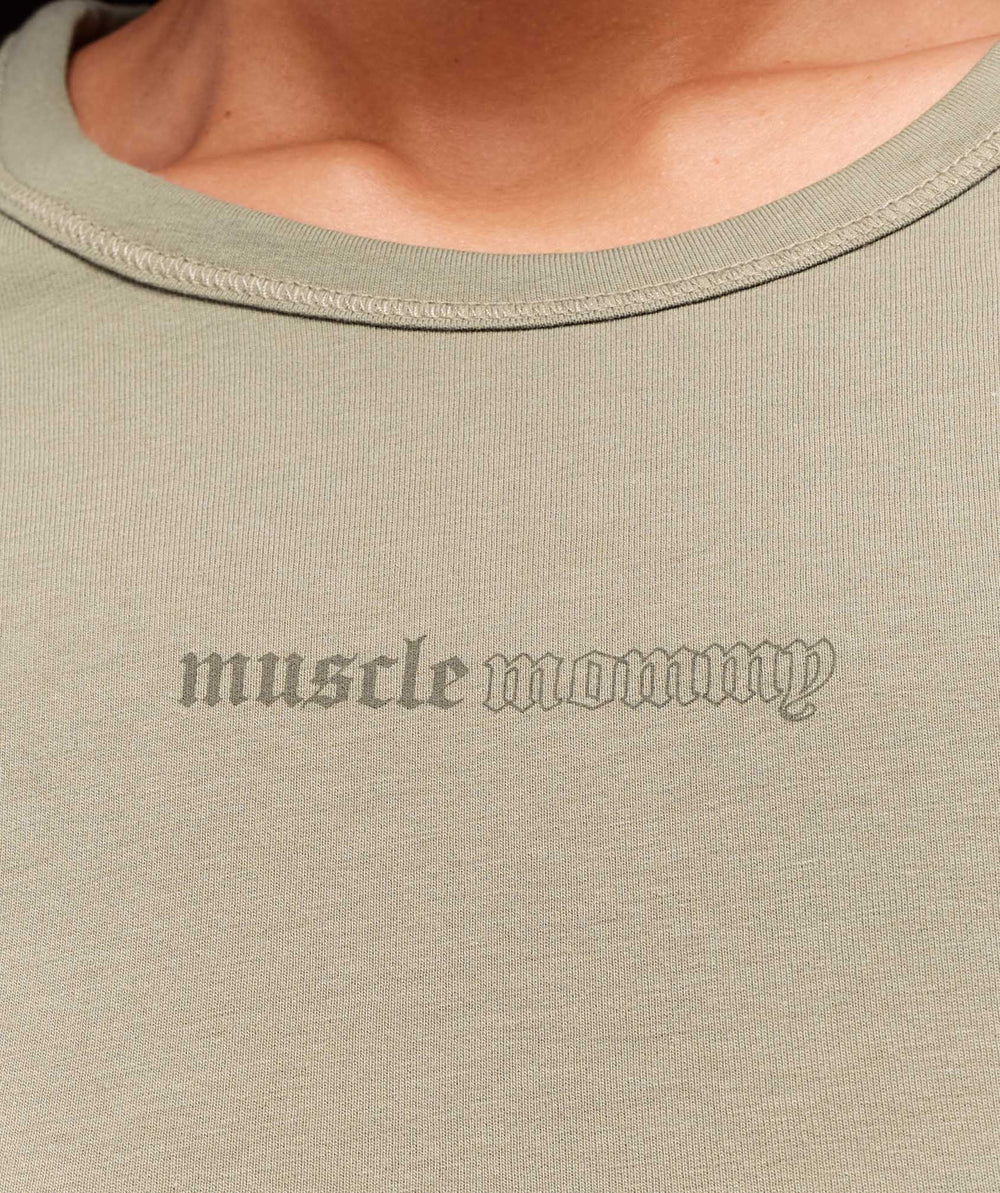 Cotton Graphic Midi T-Shirt - Linen Brown