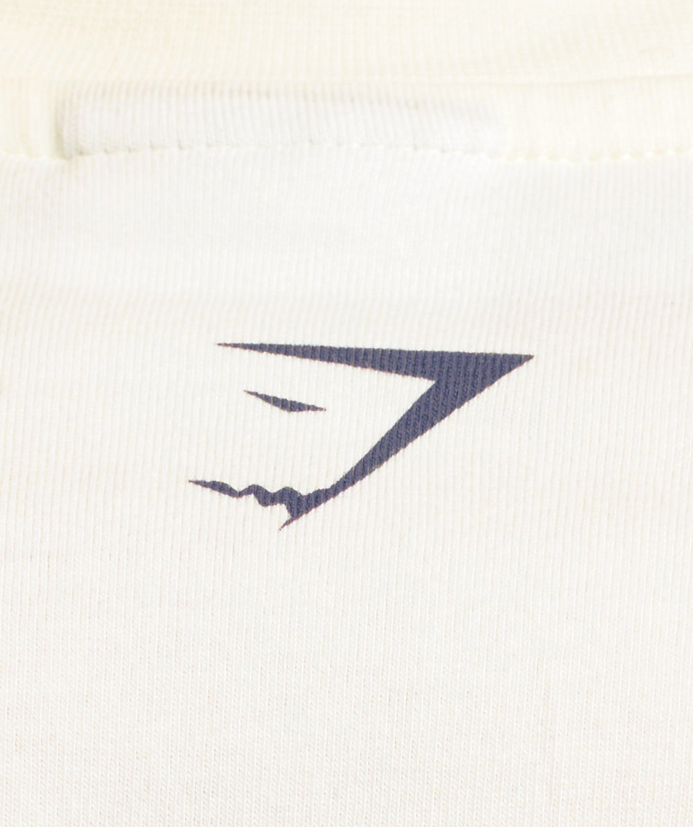 Lifting Girl Graphic Oversized Tee - Soft White