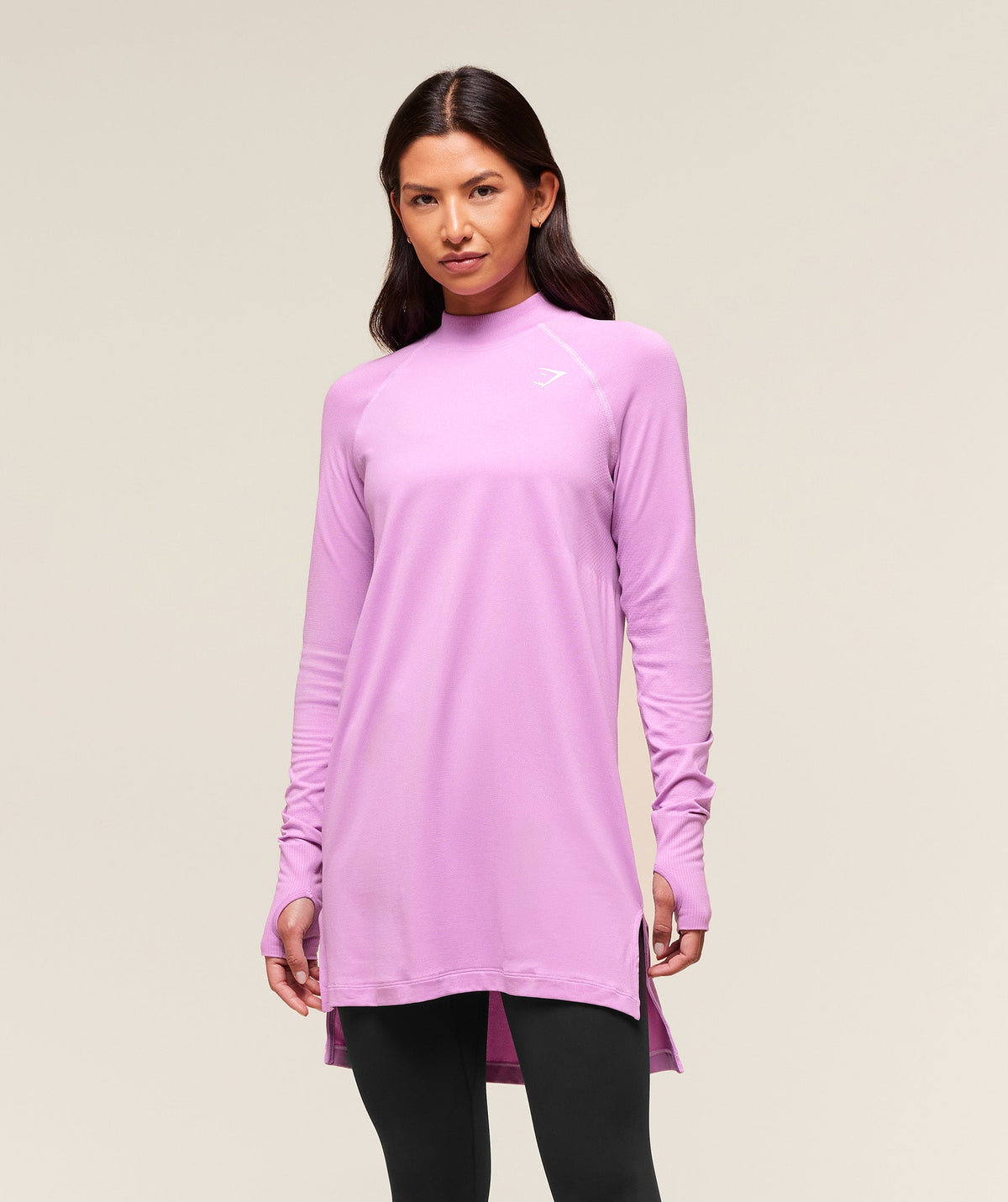 Vital Long Line Top - Sour Pink Marl
