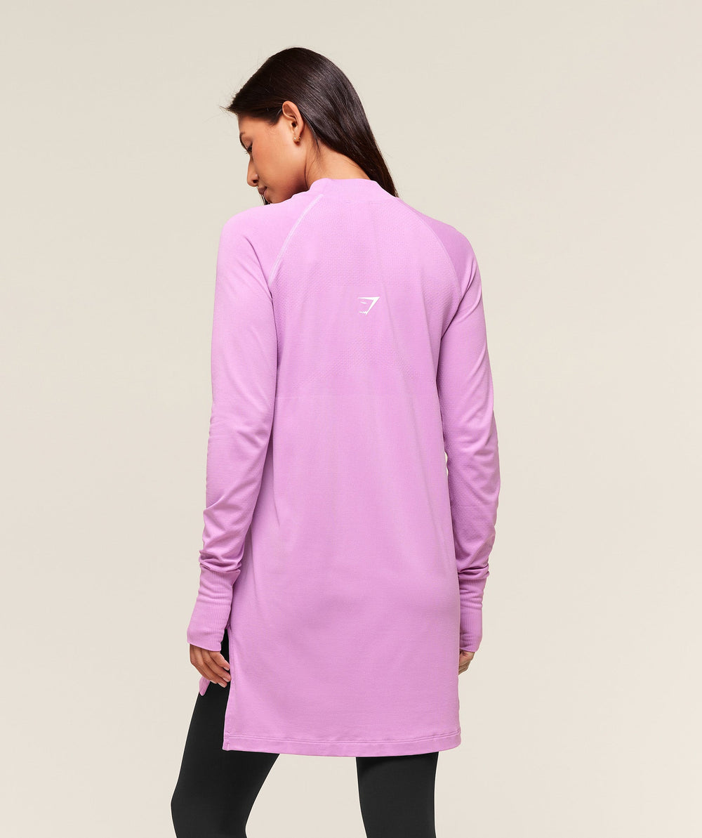 Vital Long Line Top - Sour Pink Marl