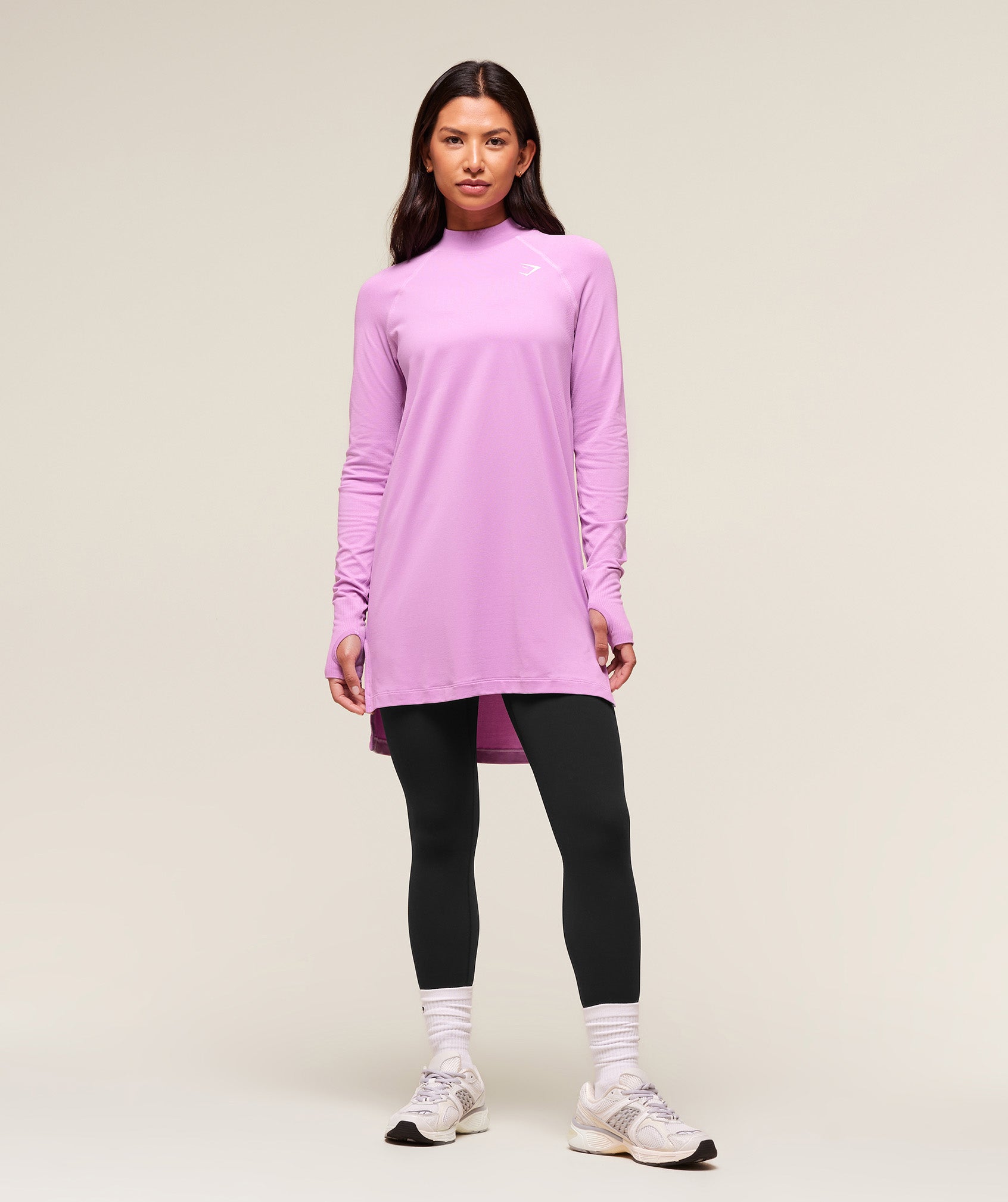 Vital Long Line Top - Sour Pink Marl