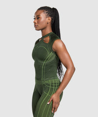 Apex Seamless Midi T-Shirt - Trail Green/Energy Gelato Green