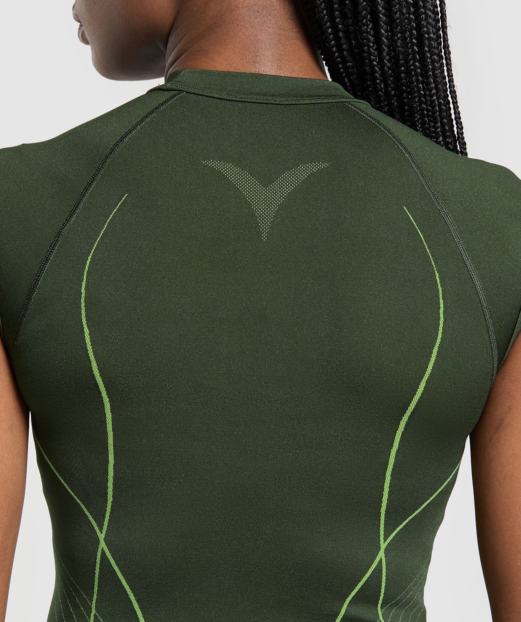 Apex Seamless Midi T-Shirt - Trail Green/Energy Gelato Green