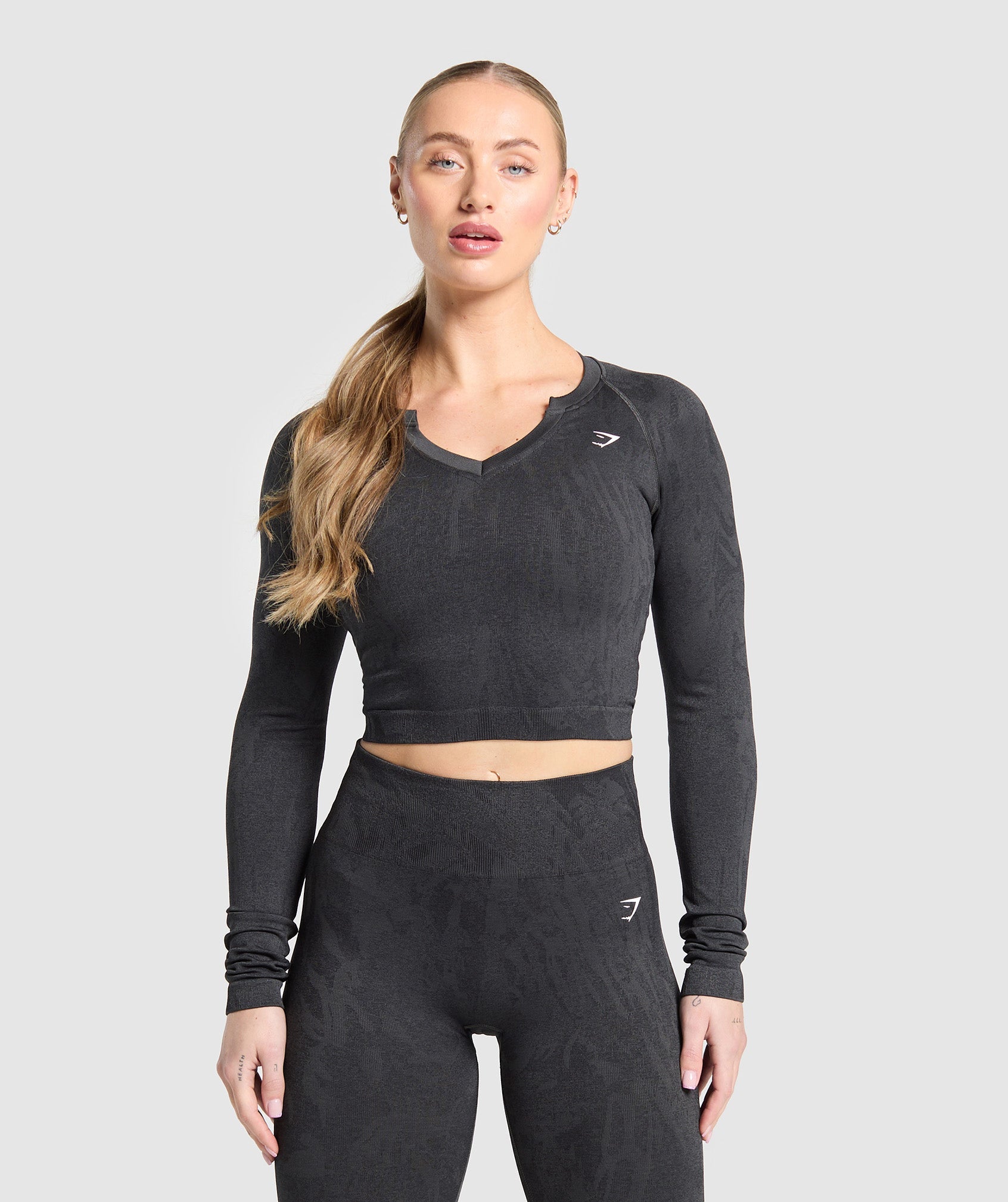 Adapt Camo Seamless Long Sleeve Top - Asphalt Grey/Black