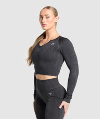 Adapt Camo Seamless Long Sleeve Top - Asphalt Grey/Black