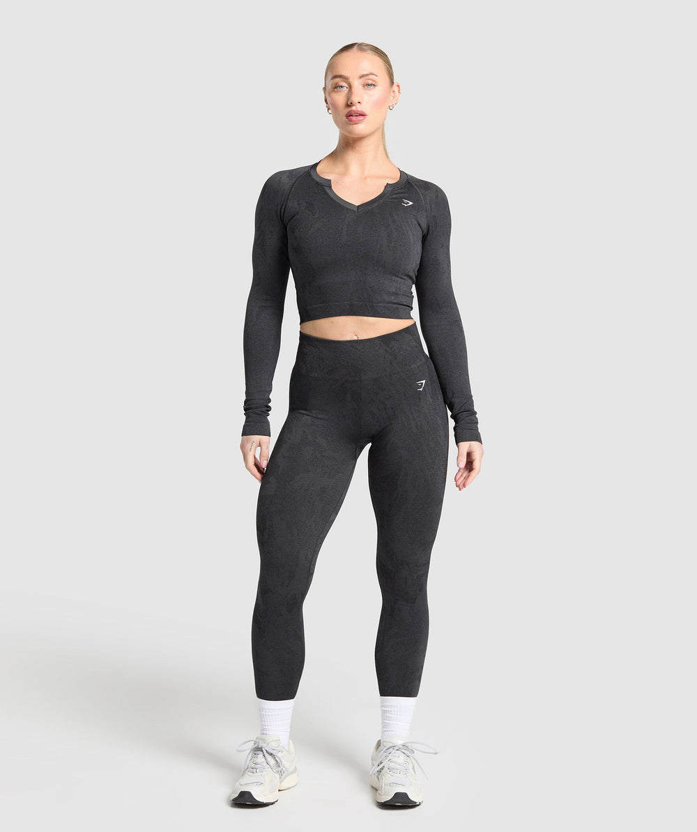 Adapt Camo Seamless Long Sleeve Top - Asphalt Grey/Black