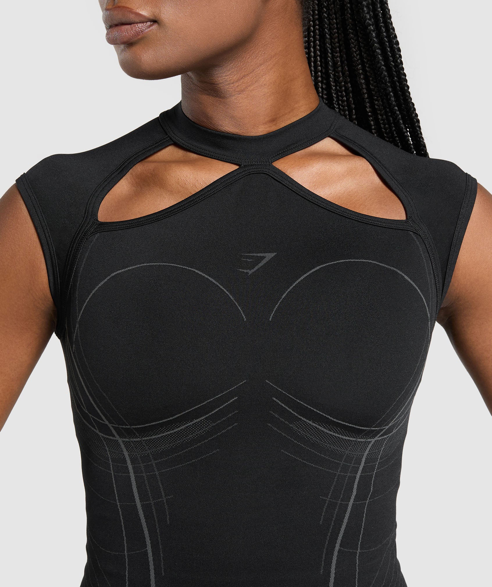Apex Seamless Midi T-Shirt - Black/Graphite Grey