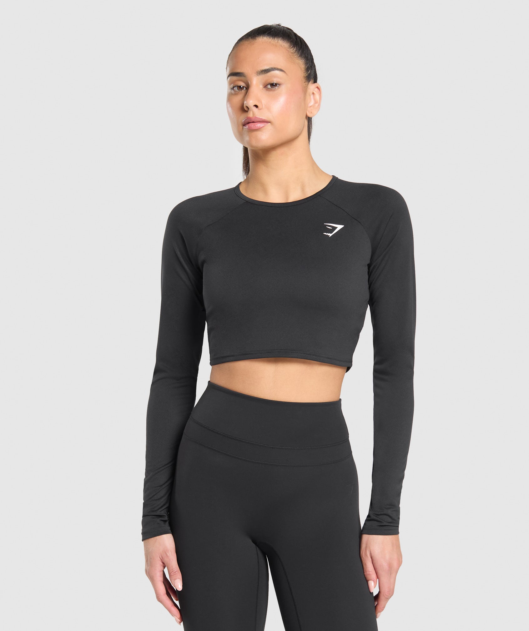 Training Long Sleeve Crop Top - Black