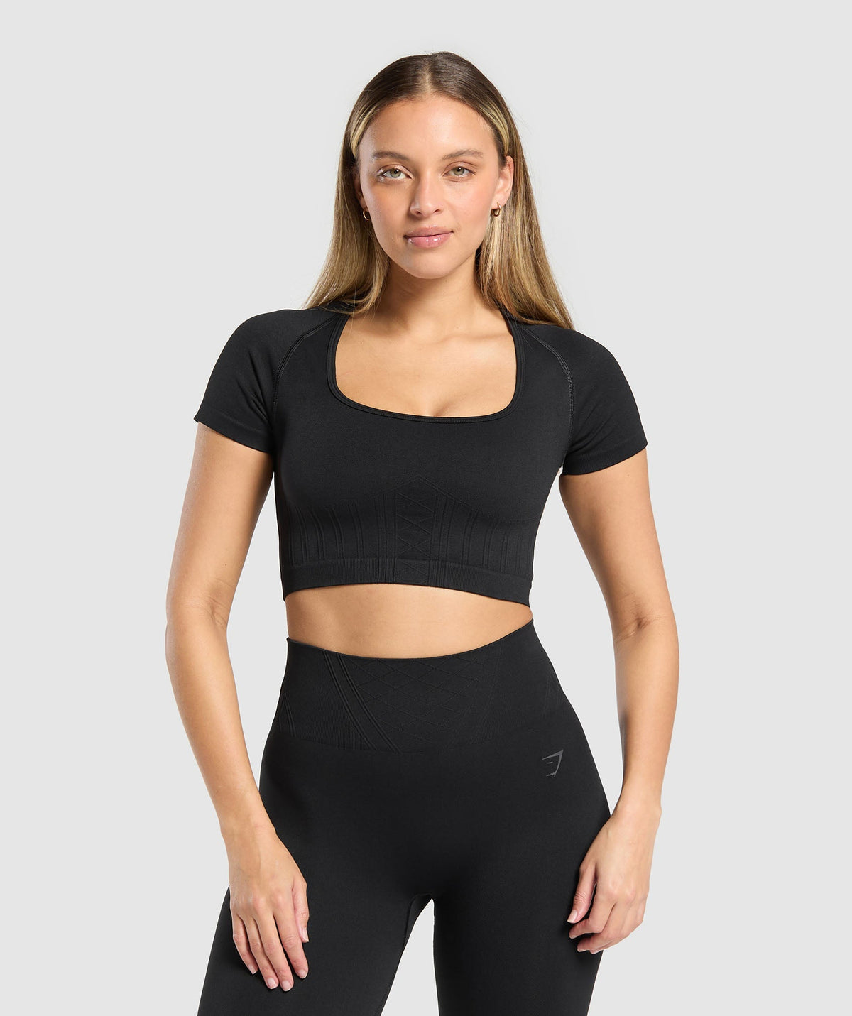 Corset Seamless Crop Top - Black