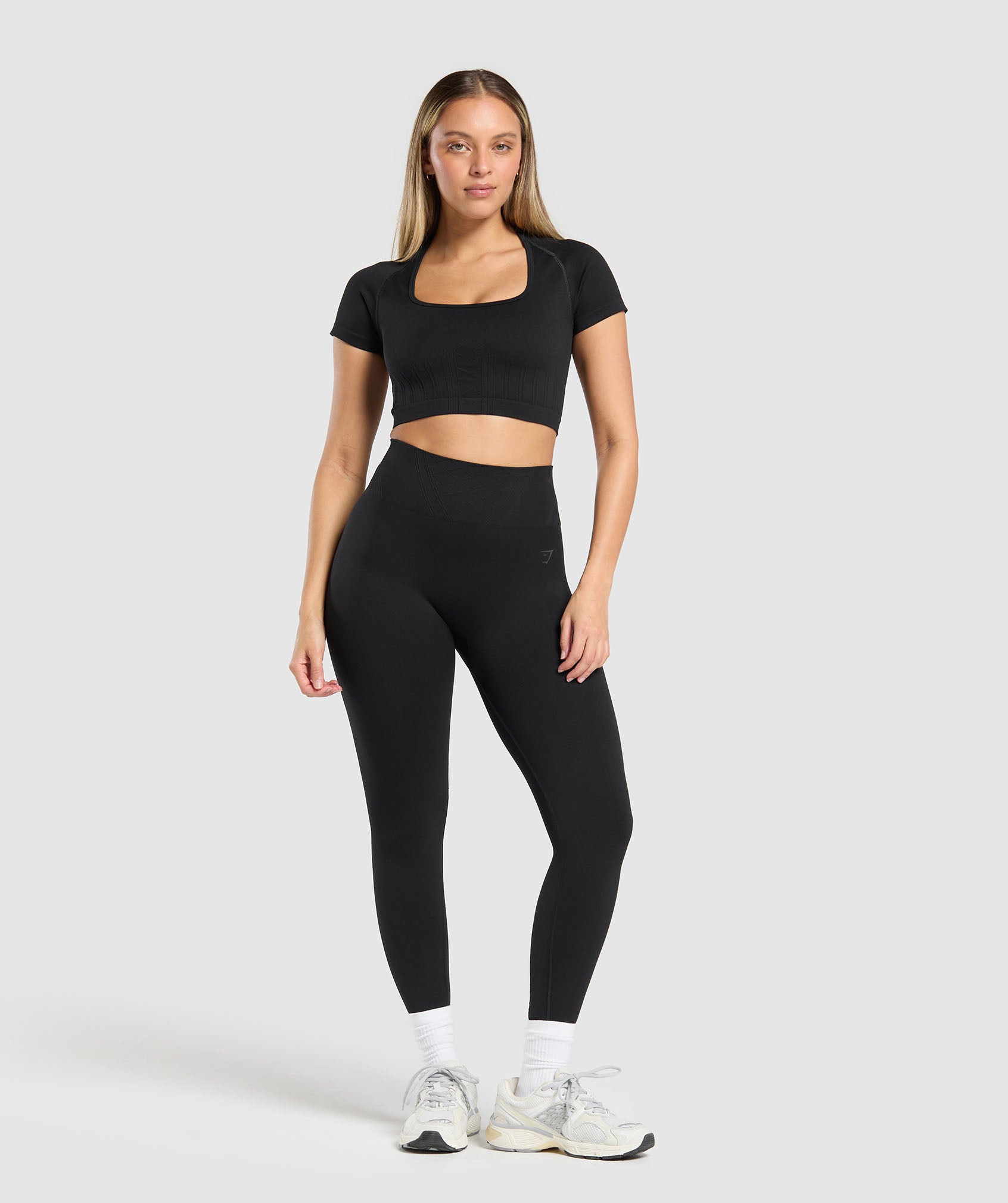 Corset Seamless Crop Top - Black