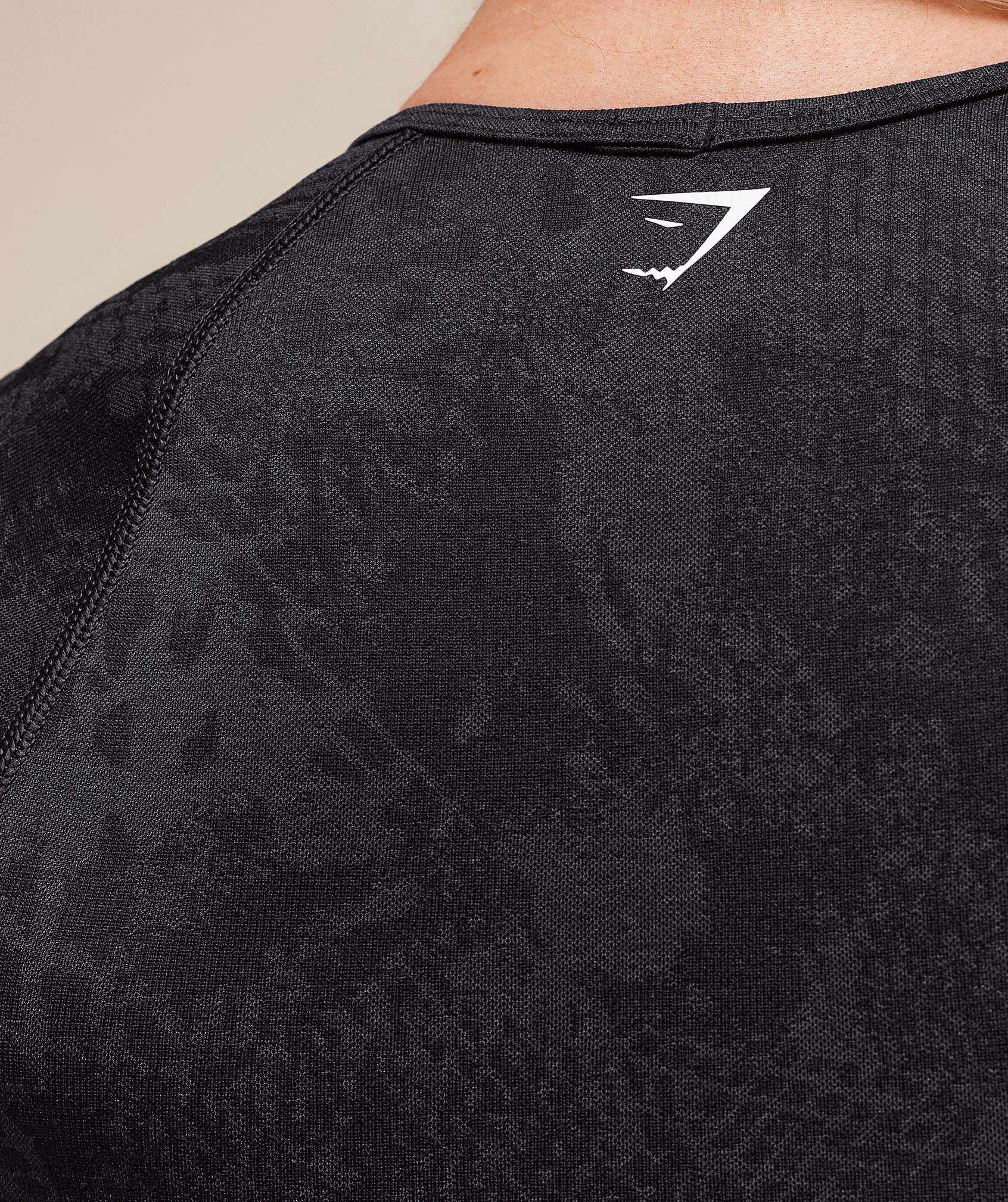 Adapt X Whitney Animal Seamless Crop Top - Black/Asphalt Grey