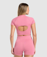 Corset Seamless Crop Top - Sunset Pink