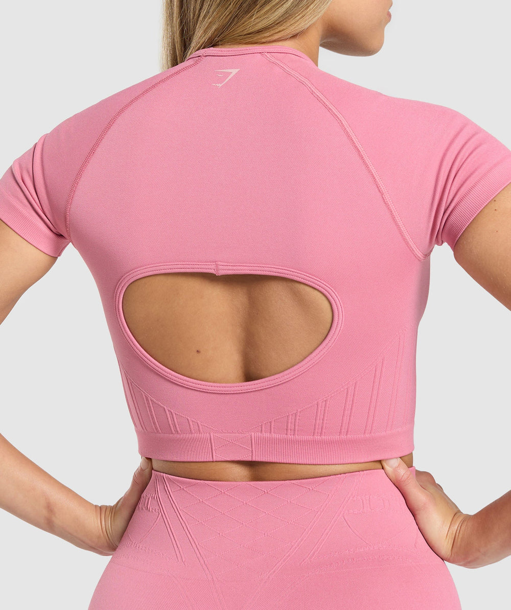 Corset Seamless Crop Top - Sunset Pink