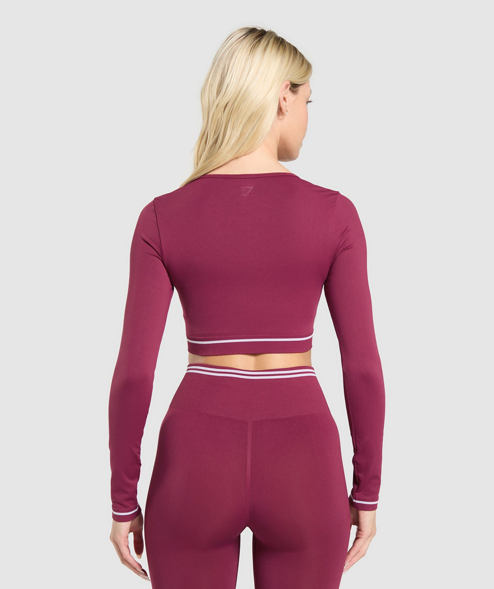 Contrast Seamless Crop Top - Strong Pink