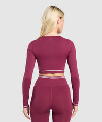 Contrast Seamless Crop Top - Strong Pink