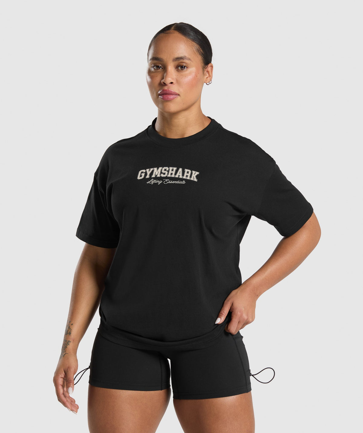 Lifting Essentials Graphic Oversized T-Shirt - Black