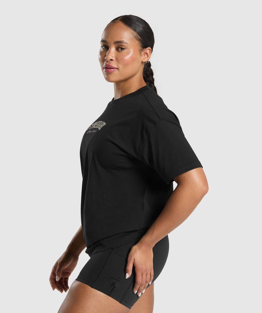 Lifting Essentials Graphic Oversized T-Shirt - Black