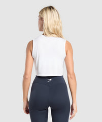 Training Crop Tank - White