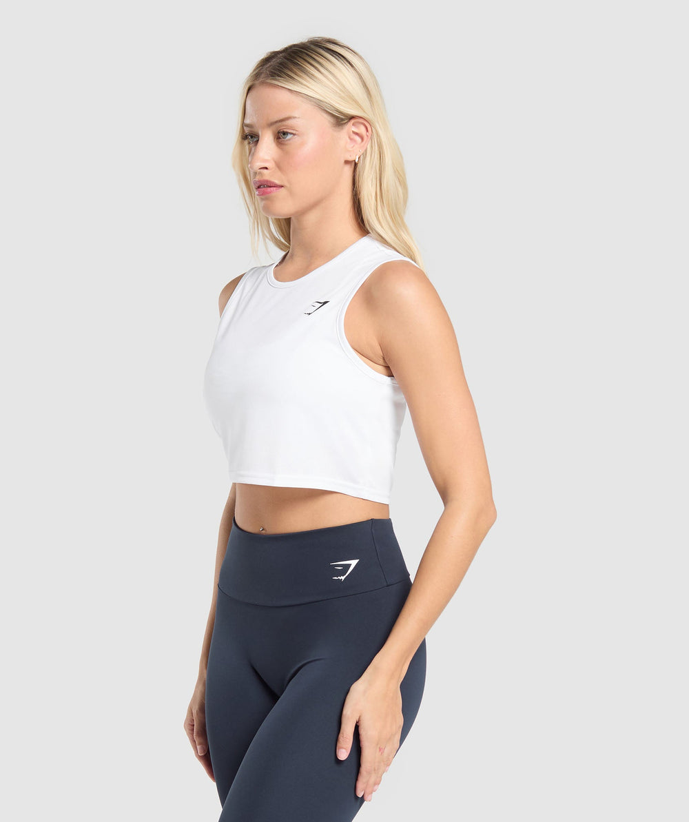 Training Crop Tank - White