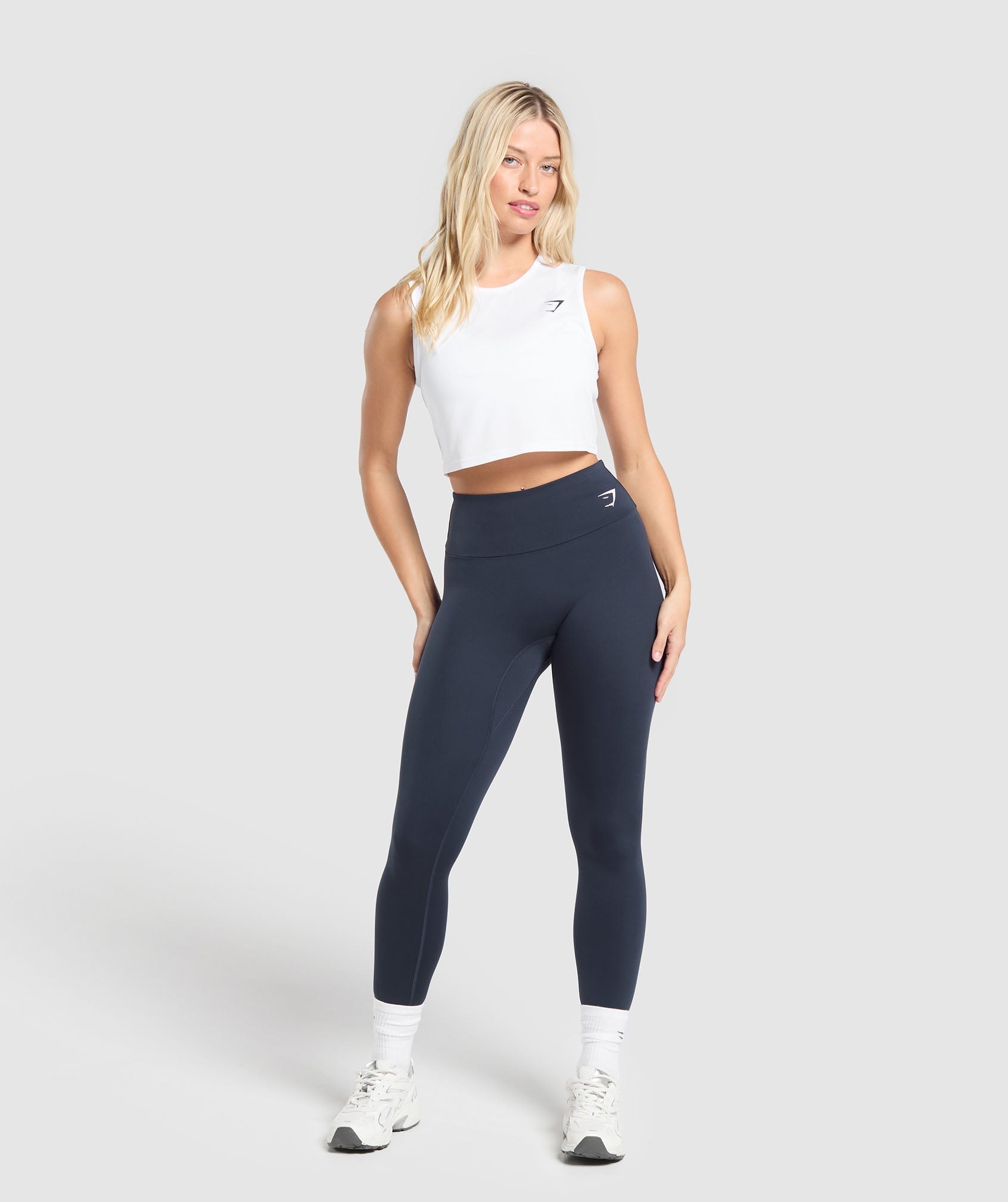 Training Crop Tank - White