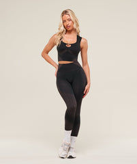 Diffuse Seamless Cropped Tank - Black/Calm Pink