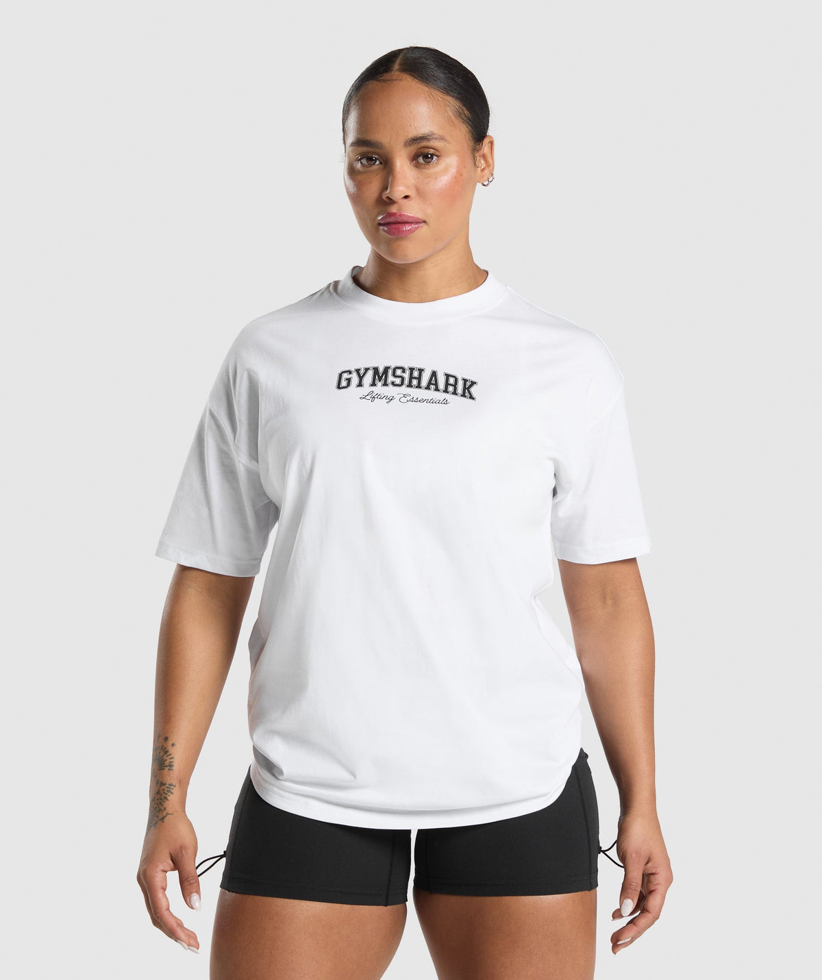 Lifting Essentials Graphic Oversized T-Shirt - White