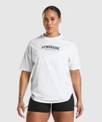 Lifting Essentials Graphic Oversized T-Shirt - White