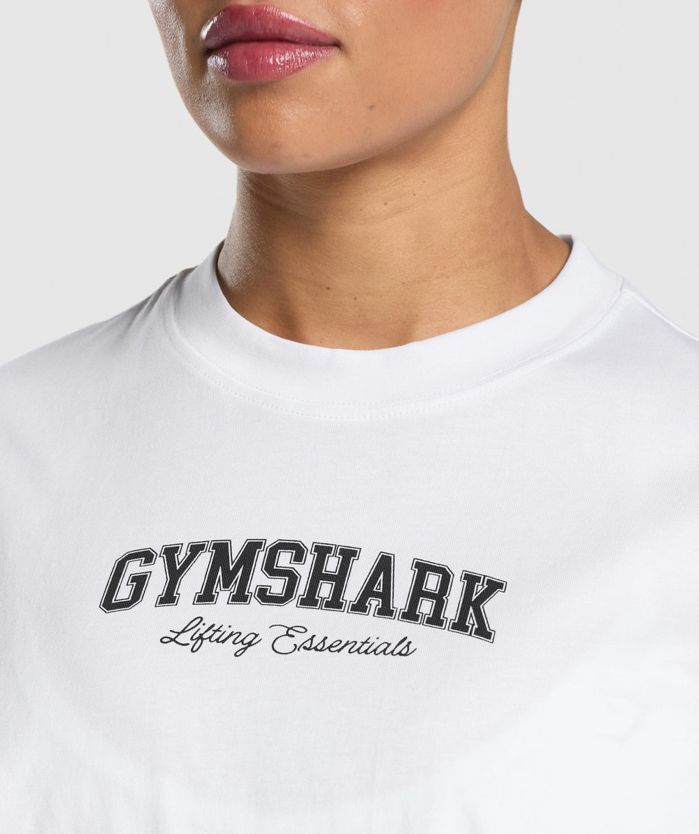 Lifting Essentials Graphic Oversized T-Shirt - White