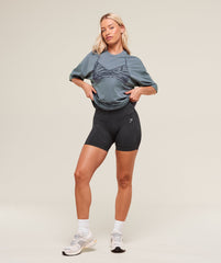 Minimal Bra Graphic Oversized T-Shirt - Iron Blue
