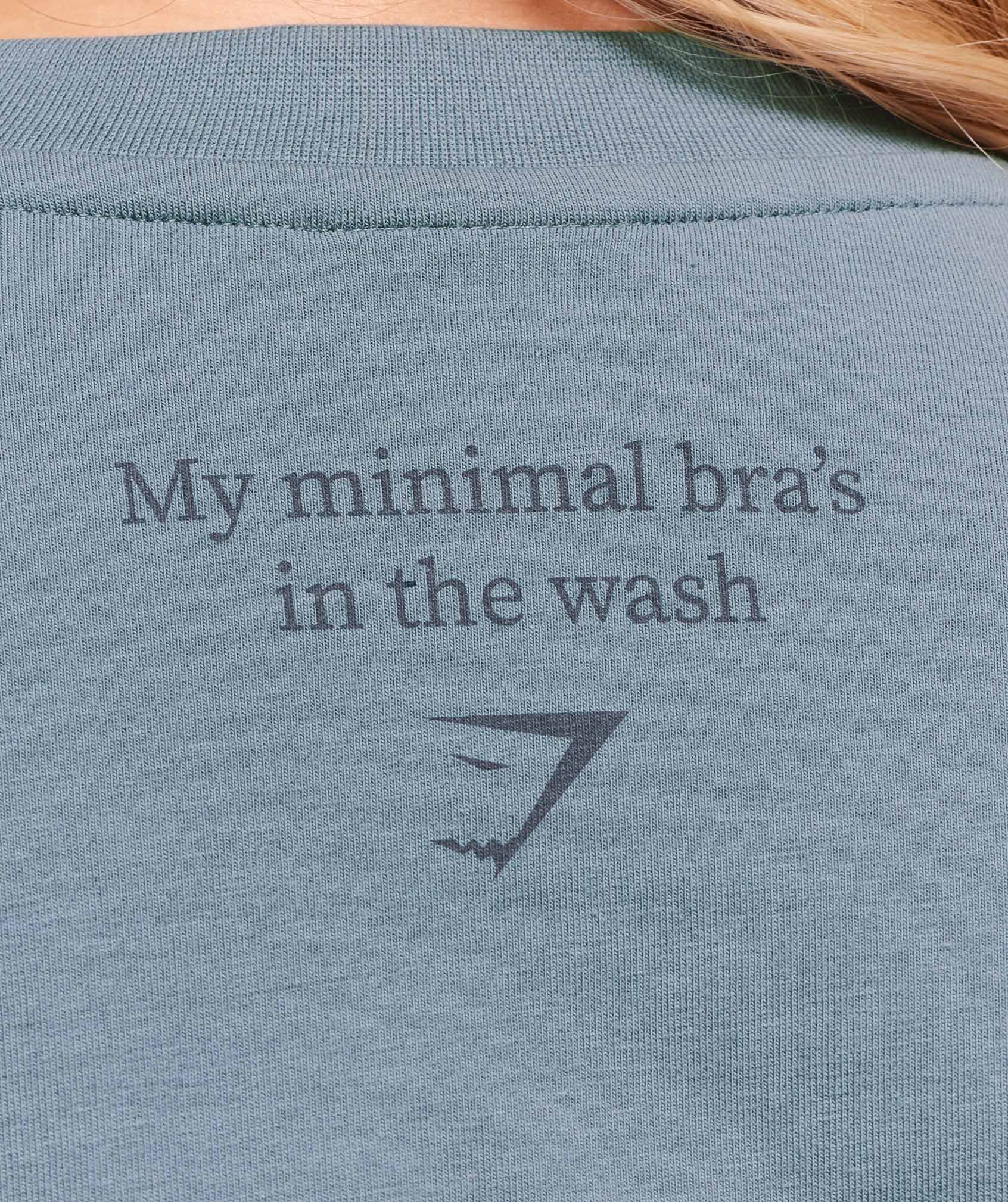 Minimal Bra Graphic Oversized T-Shirt - Iron Blue