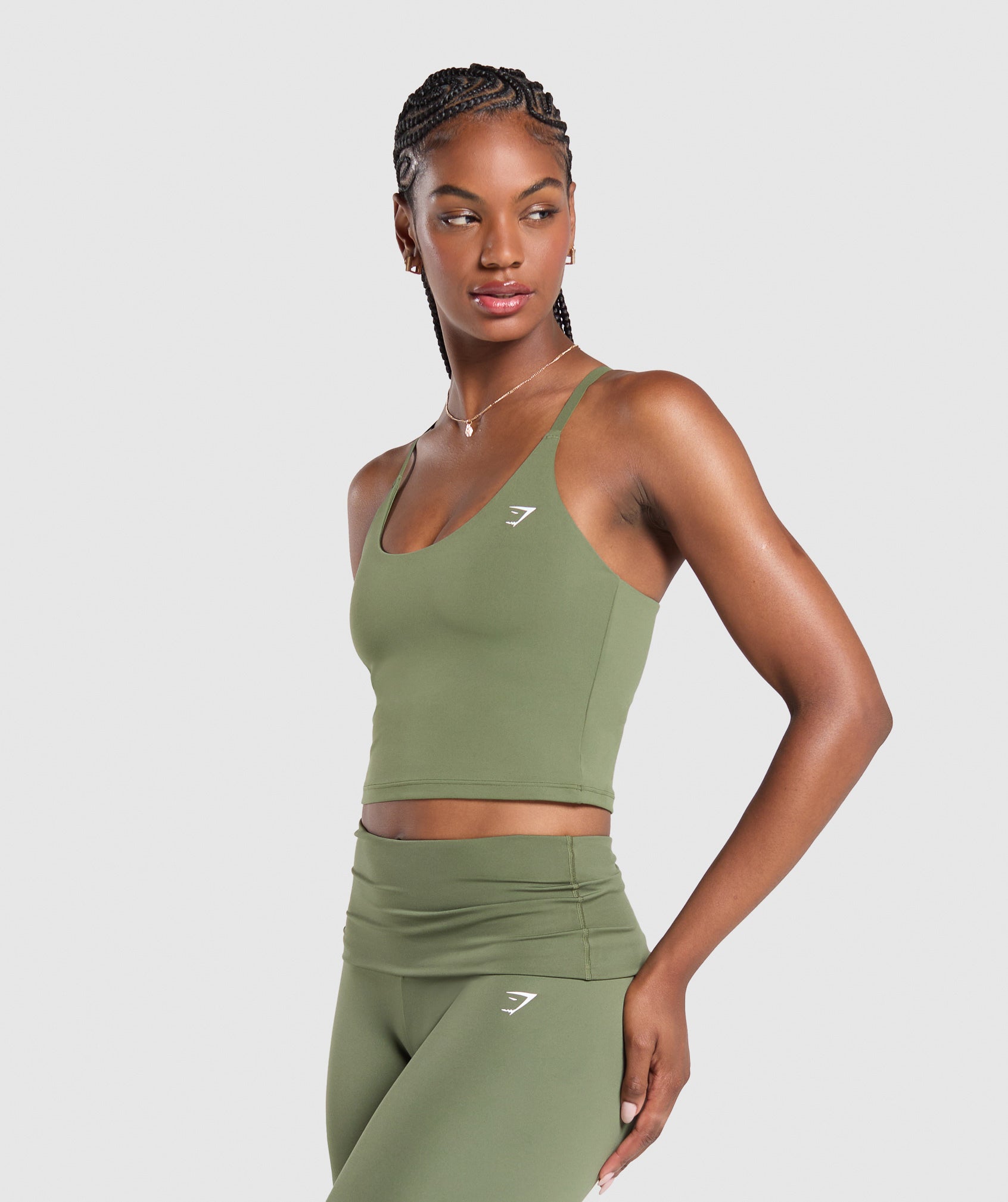 Training Cami Tank With Shelf - Core Olive