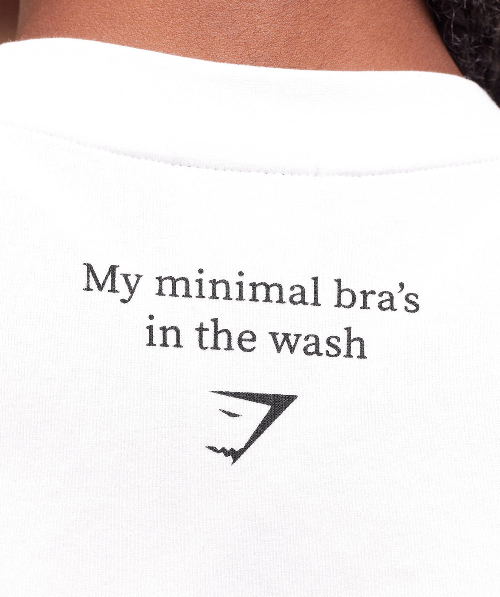 Minimal Bra Graphic Oversized T-Shirt - White
