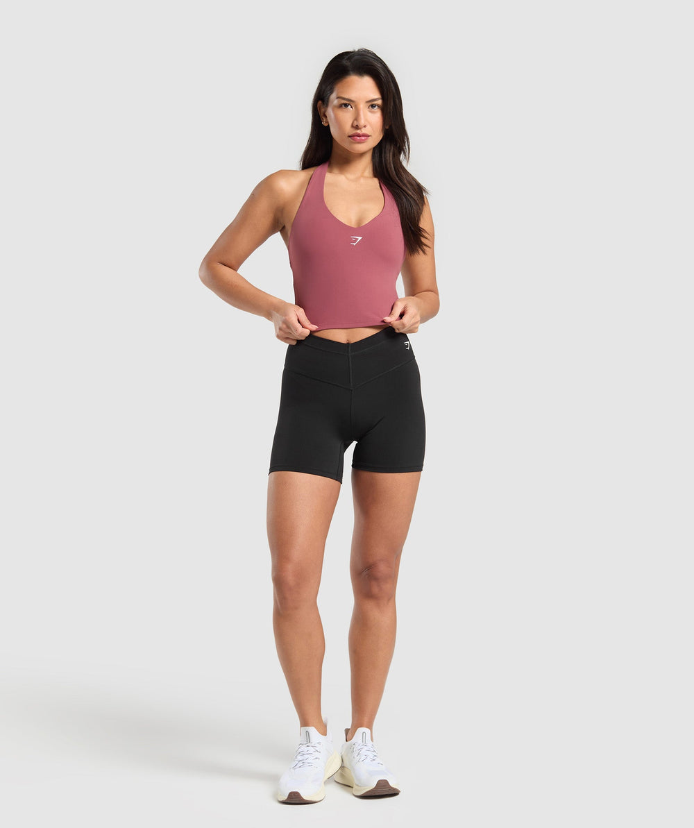 Halter Neck Cami with Shelf - Washed Berry Pink