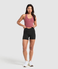 Halter Neck Cami with Shelf - Washed Berry Pink