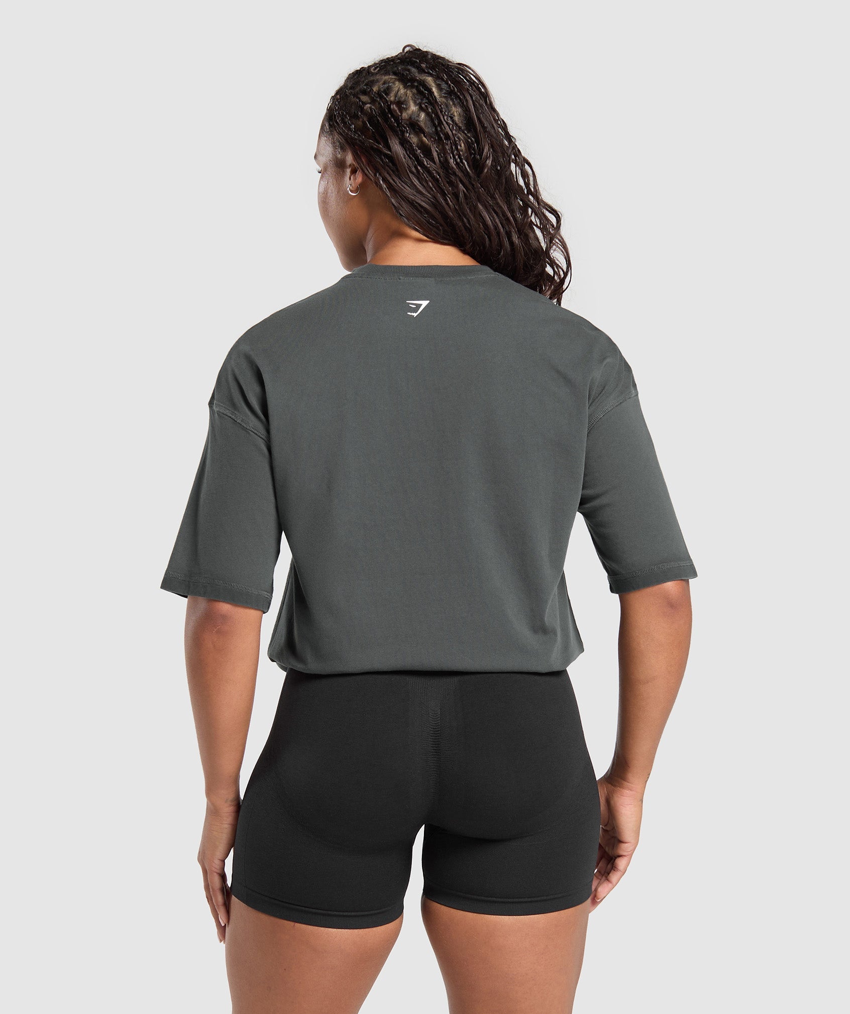 Gains Washed Heavyweight Cotton T-Shirt - Asphalt Grey/Black