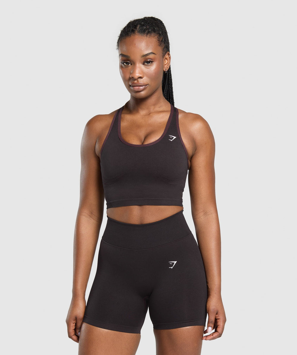 Lift Seamless Midi Tank With Shelf - Depth Purple/Black Marl