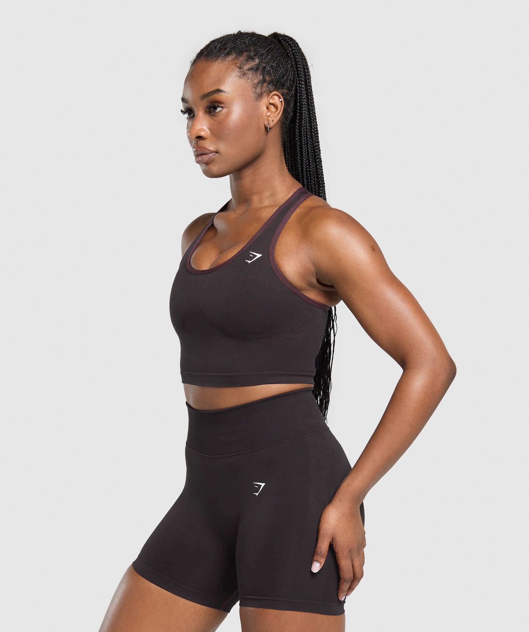 Lift Seamless Midi Tank With Shelf - Depth Purple/Black Marl