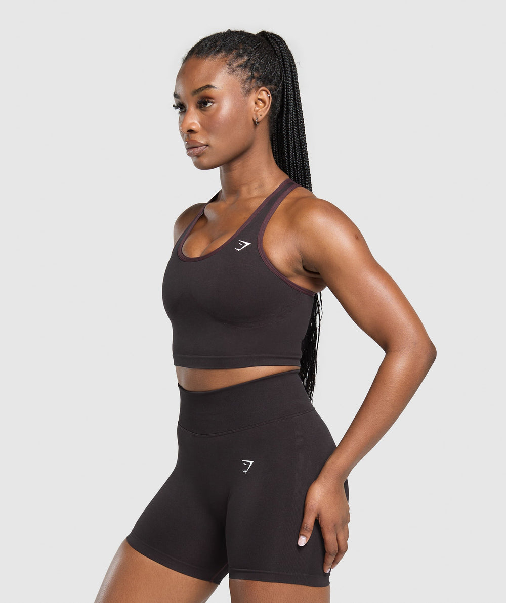 Lift Seamless Midi Tank With Shelf - Depth Purple/Black Marl