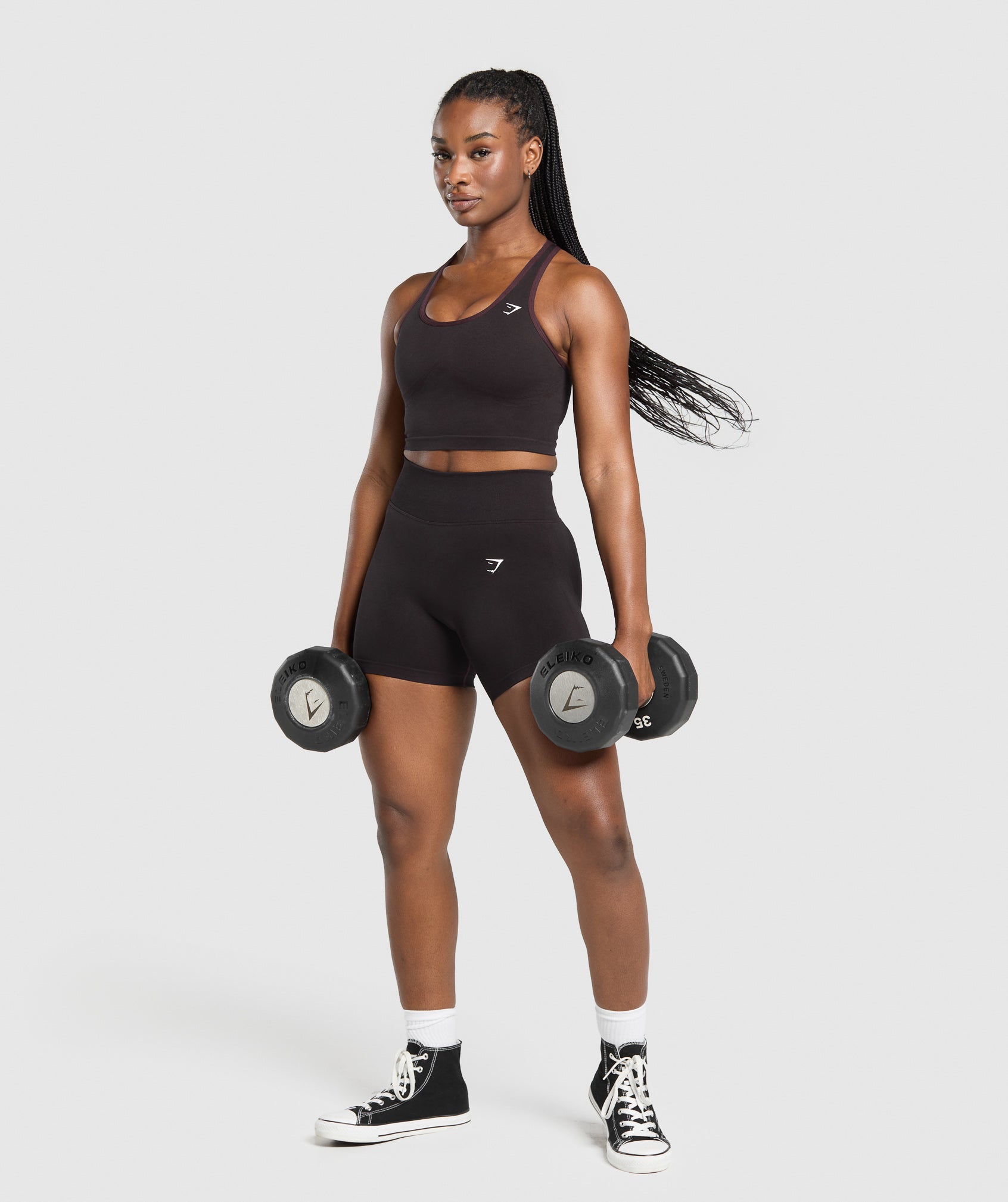 Lift Seamless Midi Tank With Shelf - Depth Purple/Black Marl