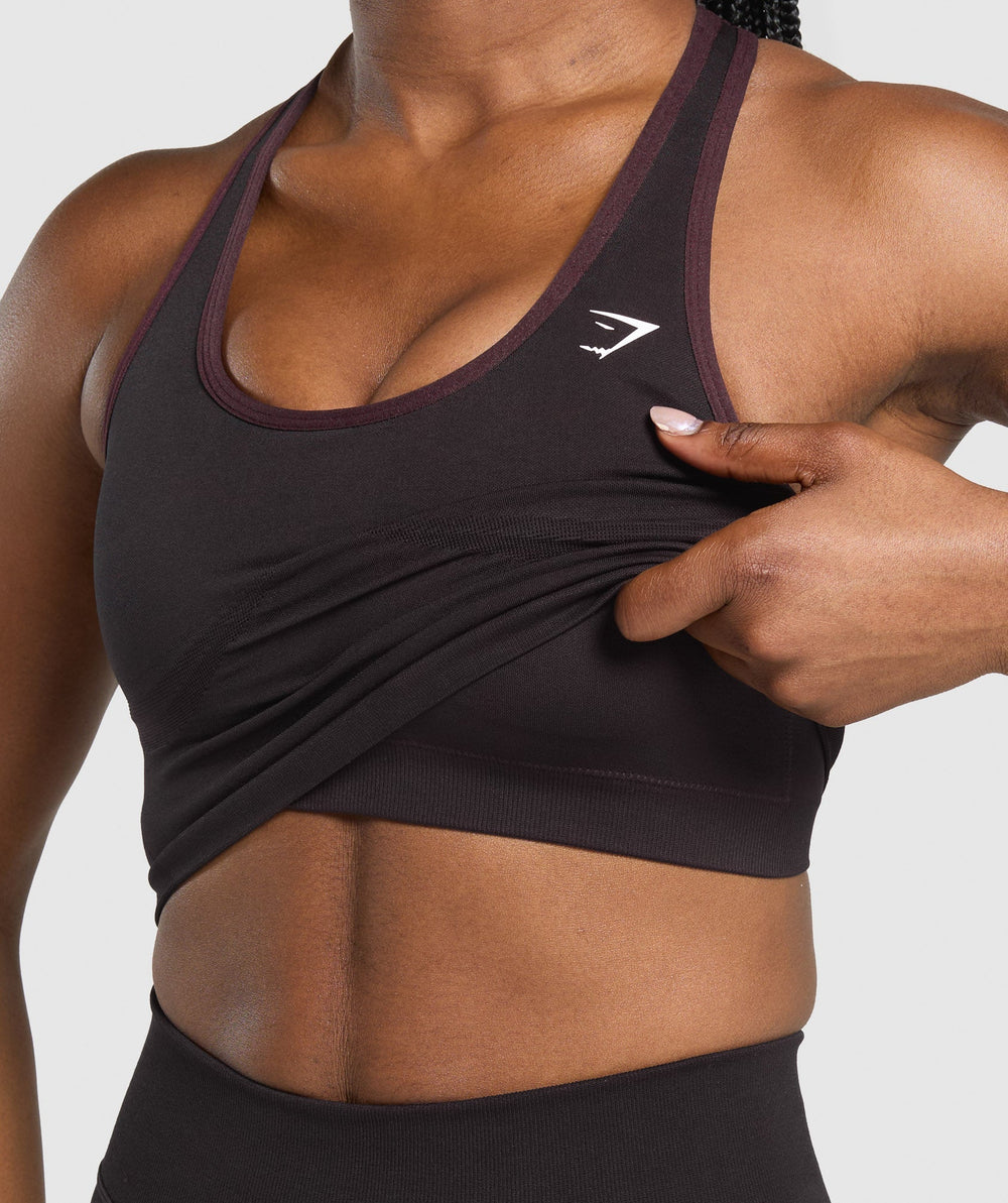 Lift Seamless Midi Tank With Shelf - Depth Purple/Black Marl