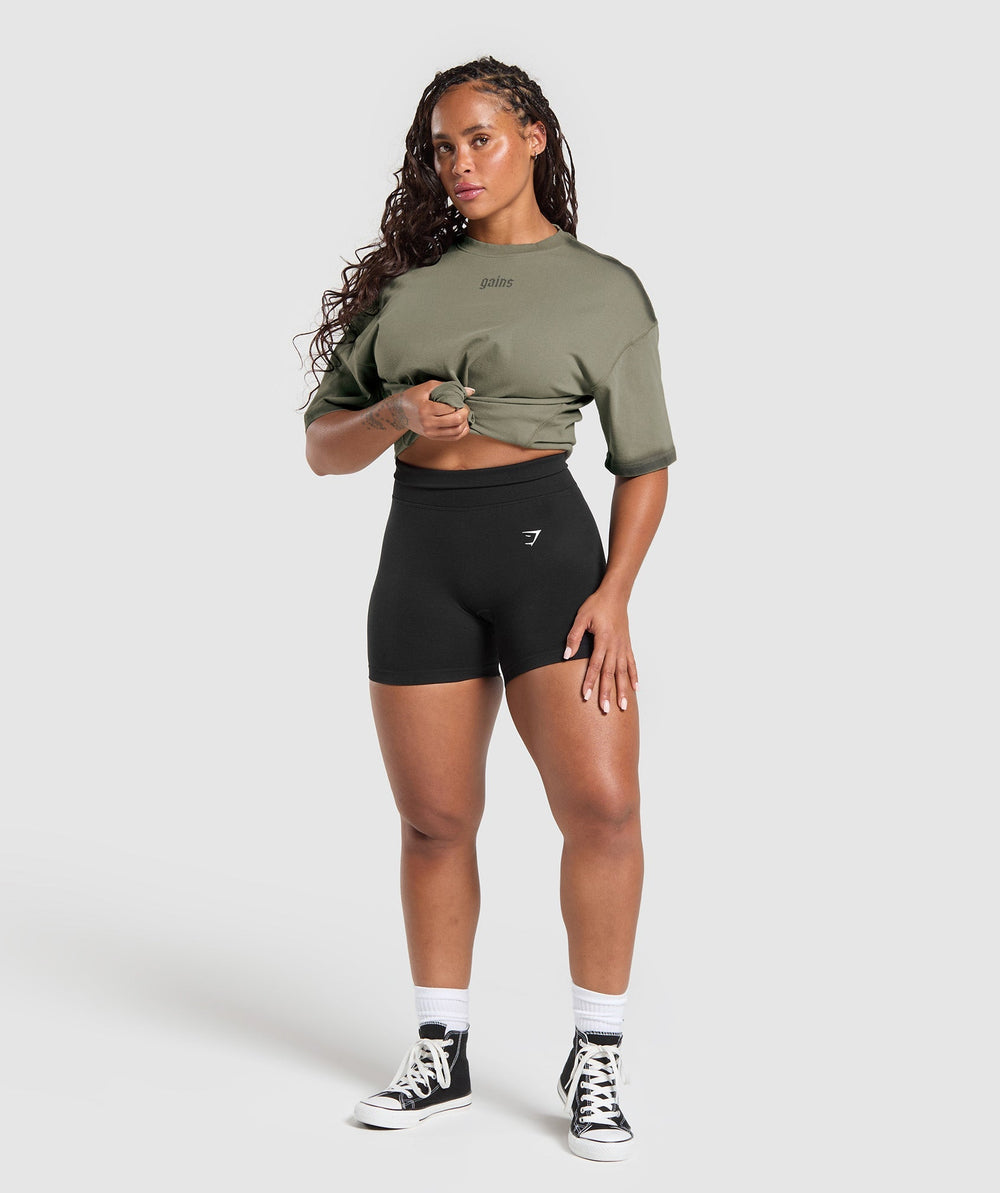 Gains Washed Heavyweight Cotton T-Shirt - Base Green/Strength Green