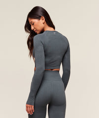 Vital Crop Top - Strong Grey Marl