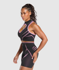 Apex Lift Seamless Crop Top - Darkest Purple/Sour Pink