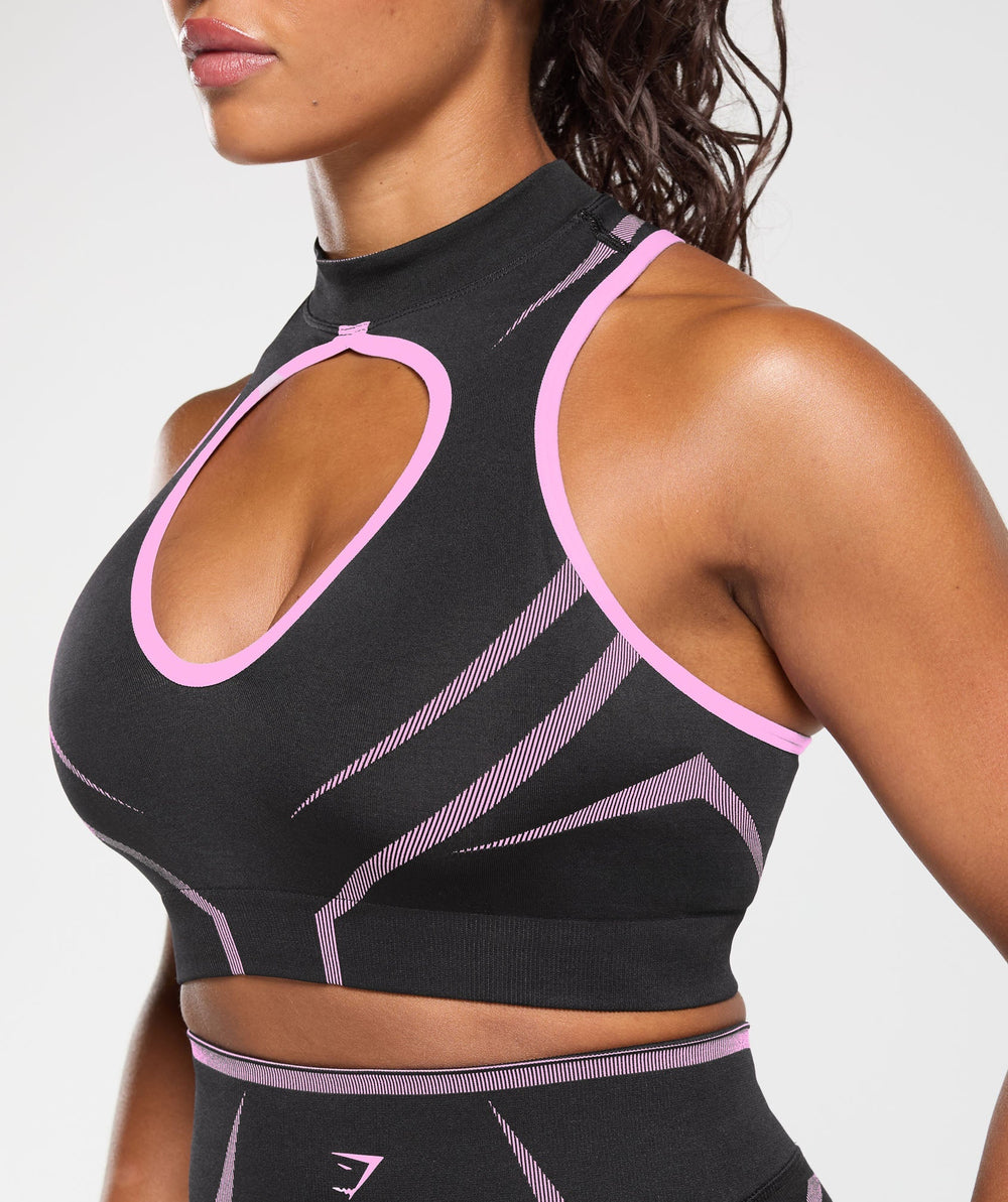 Apex Lift Seamless Crop Top - Darkest Purple/Sour Pink